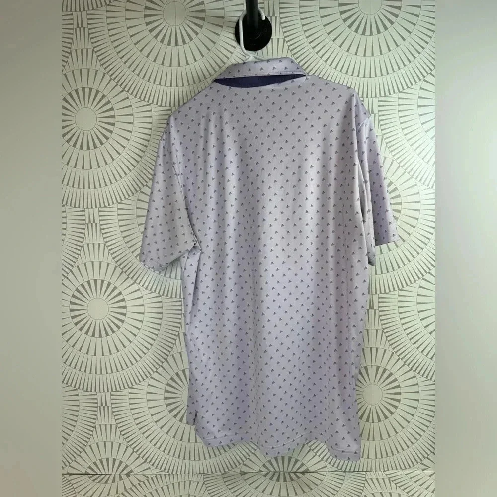Adidas Golf Polo Shirt ‎ Men’s Size M Adidas Logo Print UPF 50 Lavender